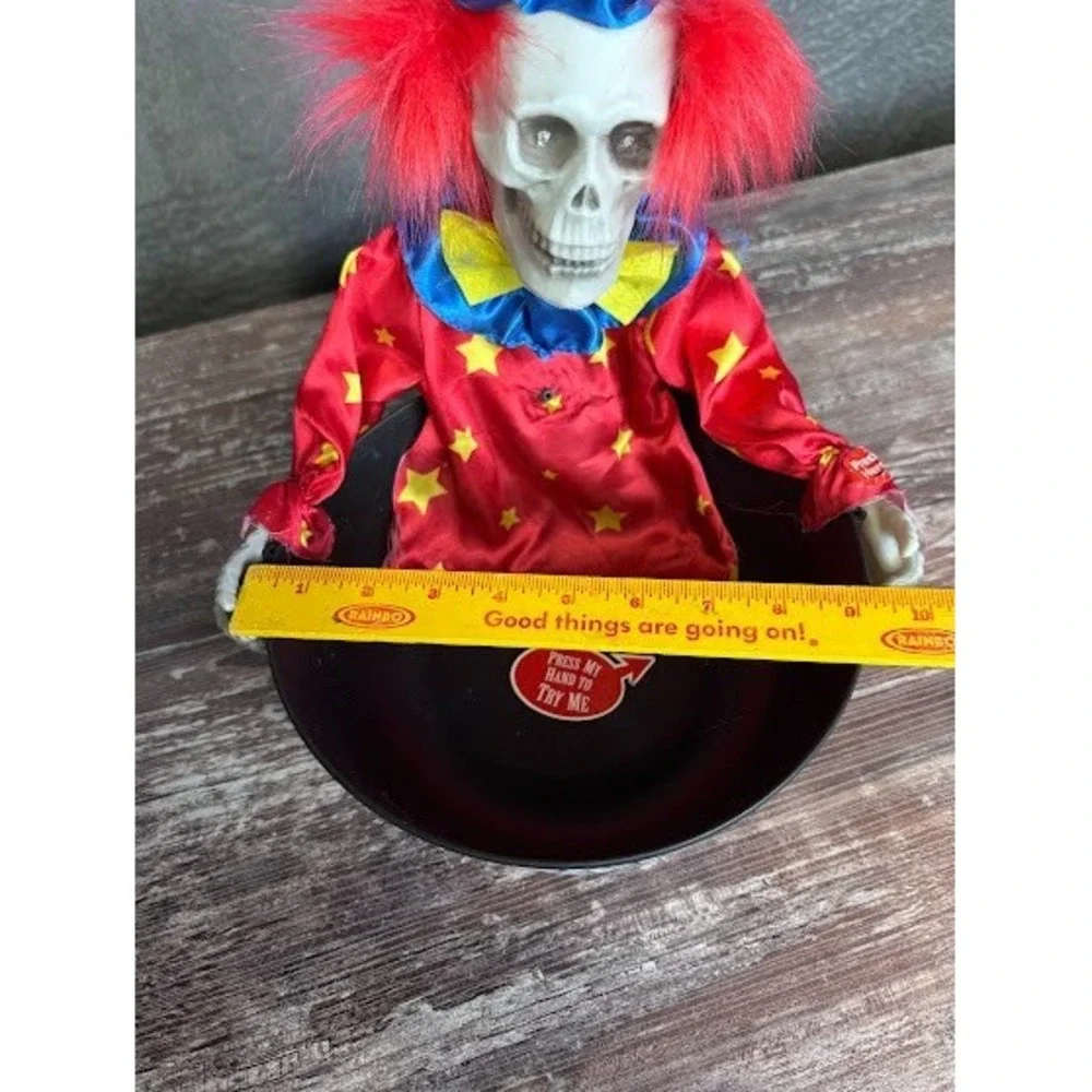 Skeleton Clown Animated Candy Bowl Halloween Trick Treat Animatronic WORKS!‎
